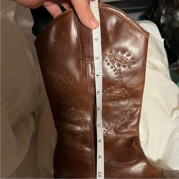 Naturalizer Phoenix Leather Western Cowboy/Cowgirl Boho Boots, 9 - Picture 9 of 13